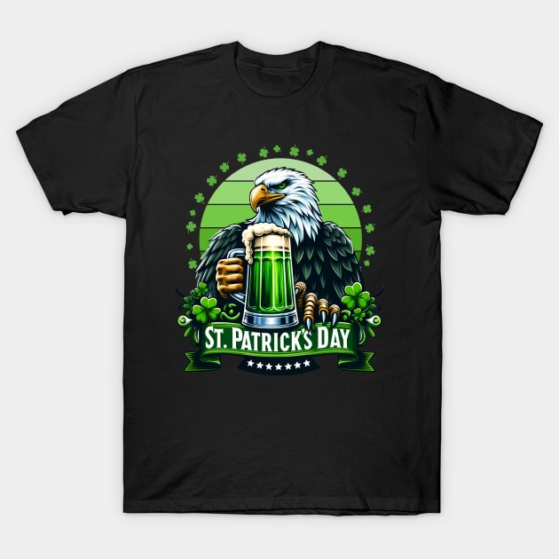 Irish Eagle Pride with beer T-Shirt by JunThara